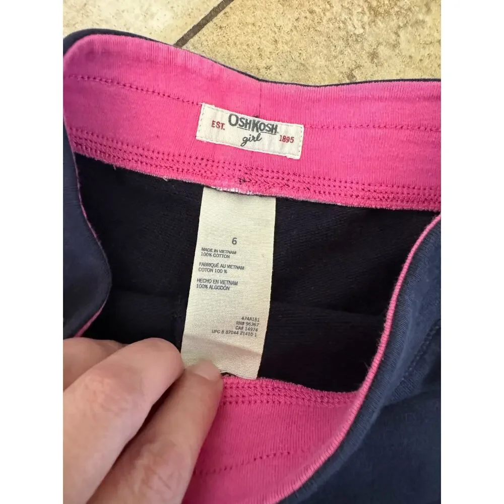 OshKosh B'Gosh Girls Shorts Sz 6 Navy‎ Blue Knit Shorts